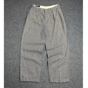 Vintage Polo Ralph Lauren Linen/Cotton Dress Pants Mens 34x30 Pleated Trousers